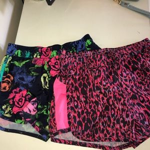 two pairs old navy athletic shorts, bright colors